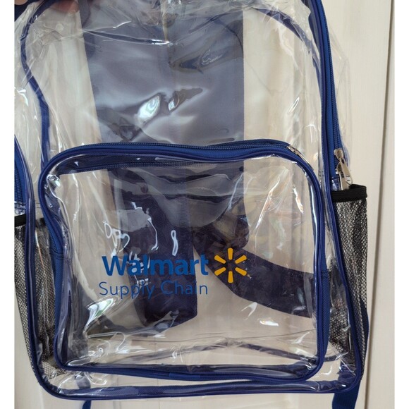 Walmart Spark Logo Employee Clear Transparent Backpack 17x13 Supply Chain - Picture 1 of 4